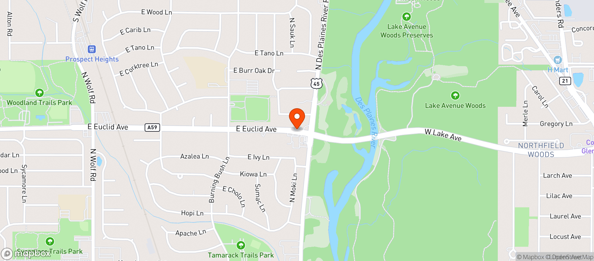 Map showing Enlightened - Mt Prospect