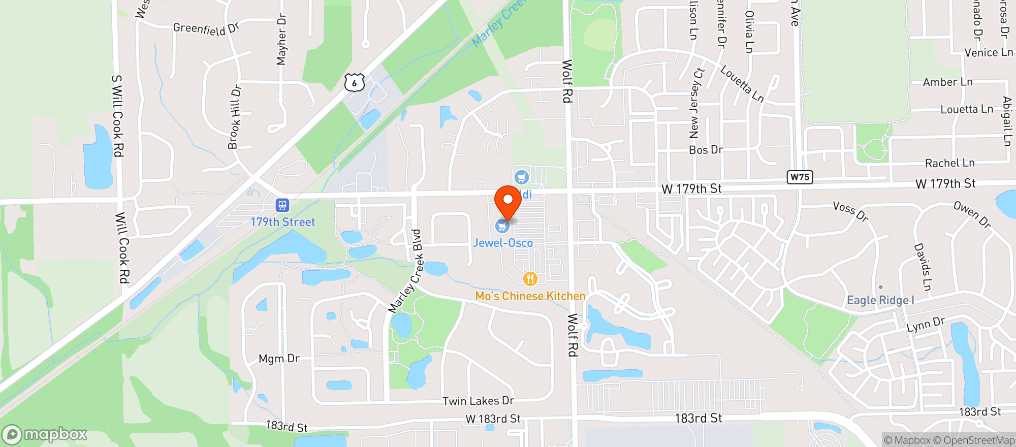 Map showing Osco Drug #3192