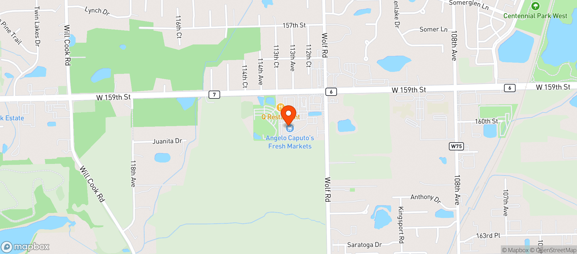 Map showing Caputo's Orland Park