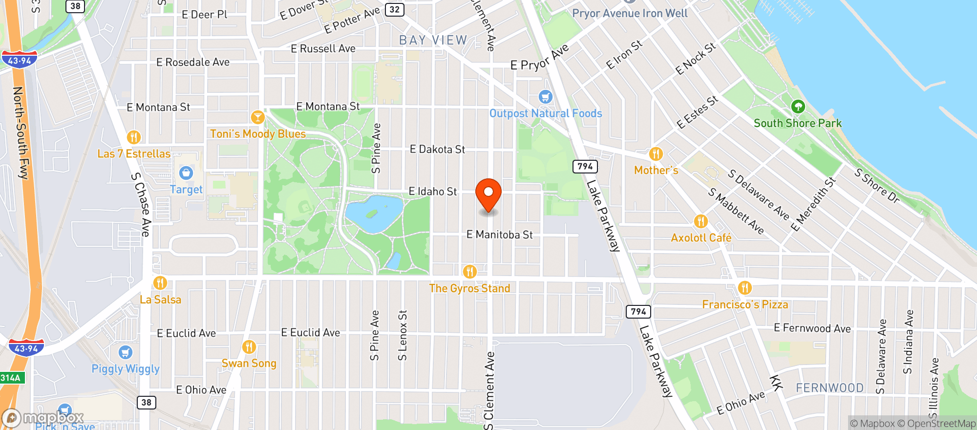 Map showing Tenutas Italian Catering