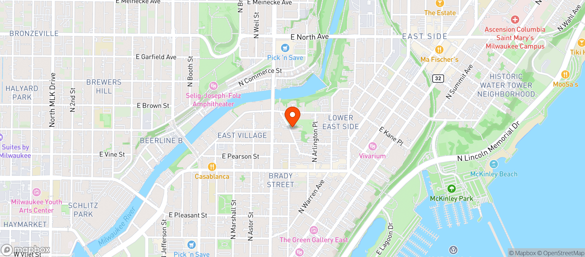 Map showing Wolskis Tavern