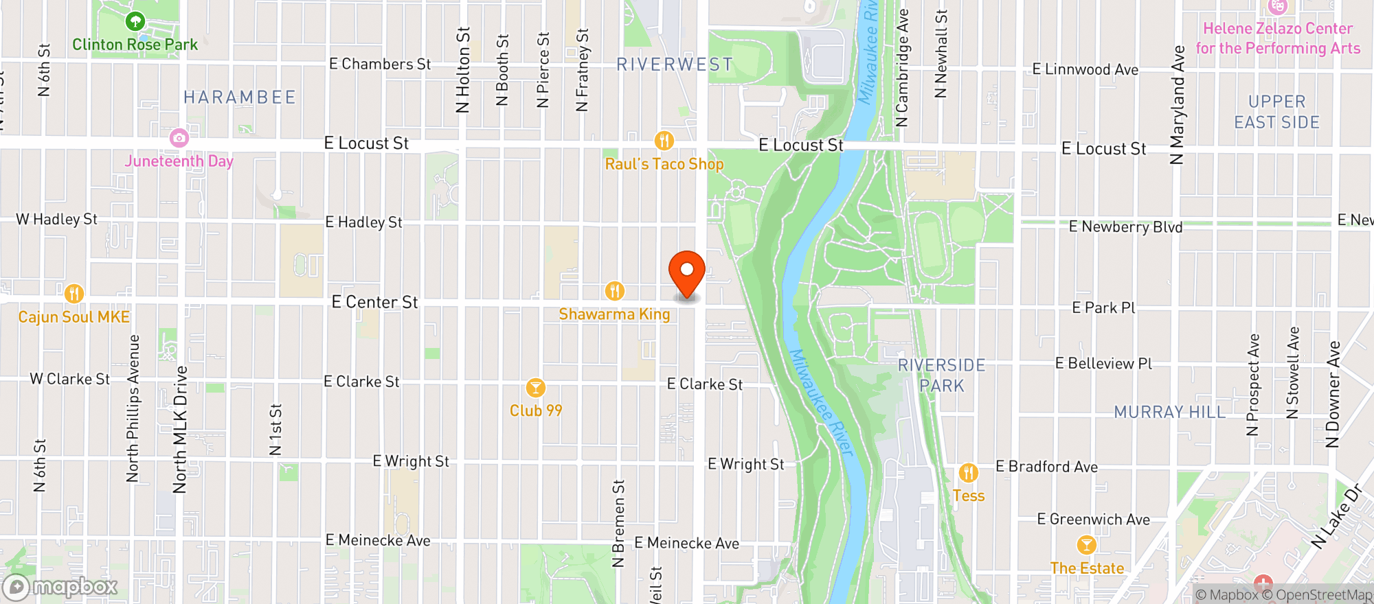 Map showing Uptowner