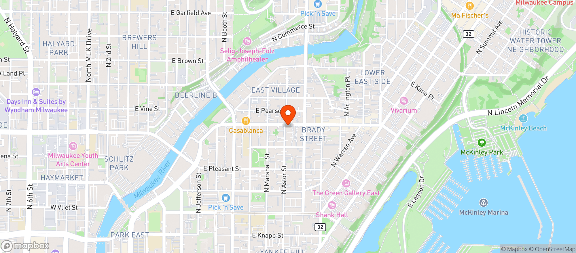 Map showing Glorioso's Italian Market