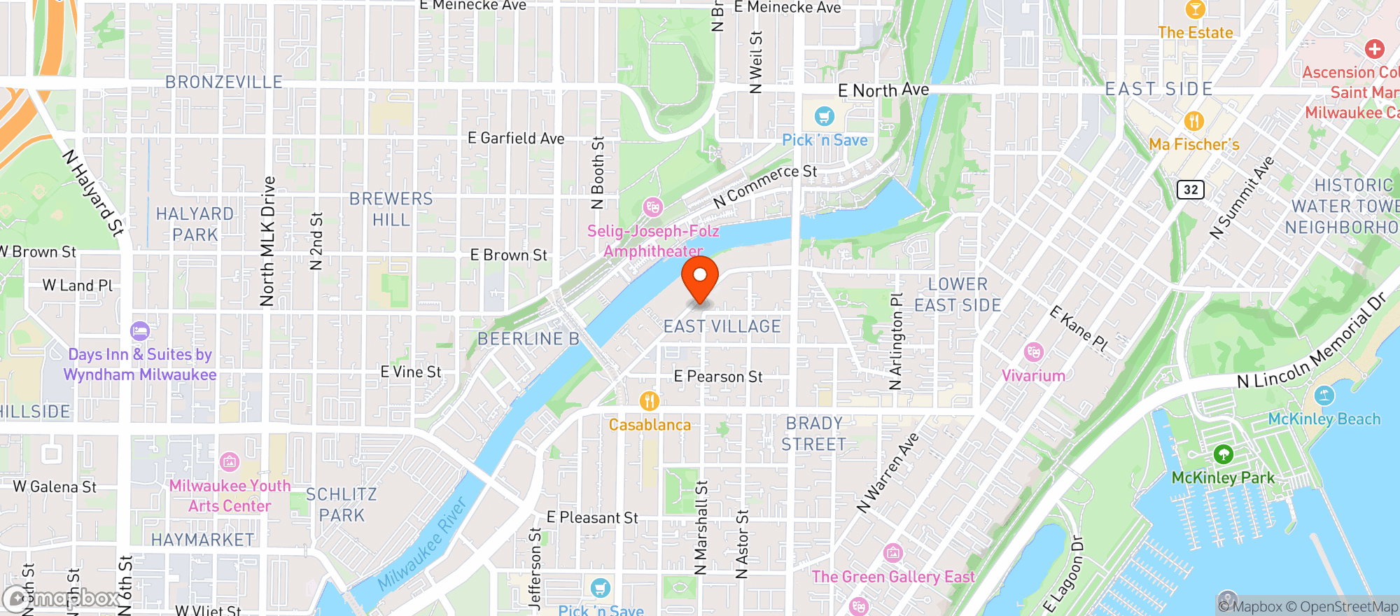 Map showing Red Lion Restaurant