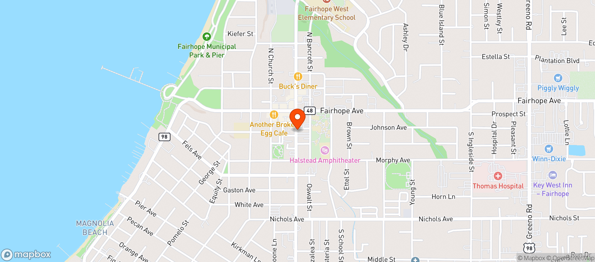 Map showing The Monkey Bar