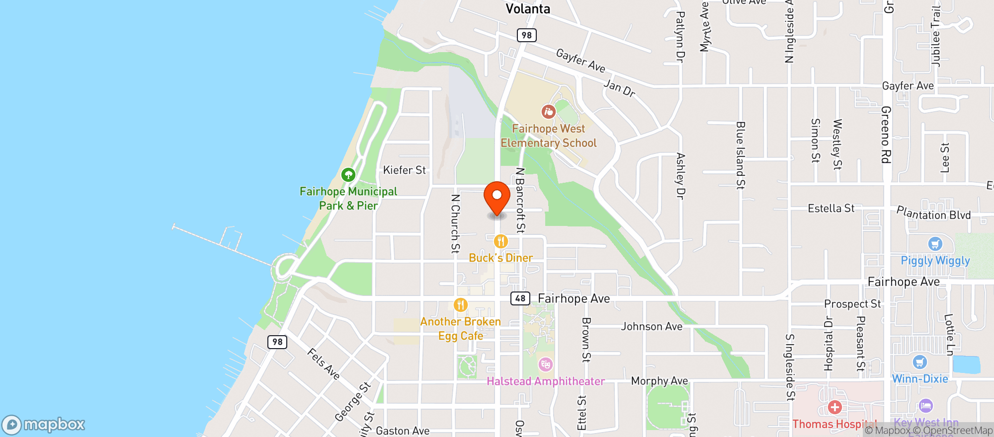 Map showing Section Street Pizza