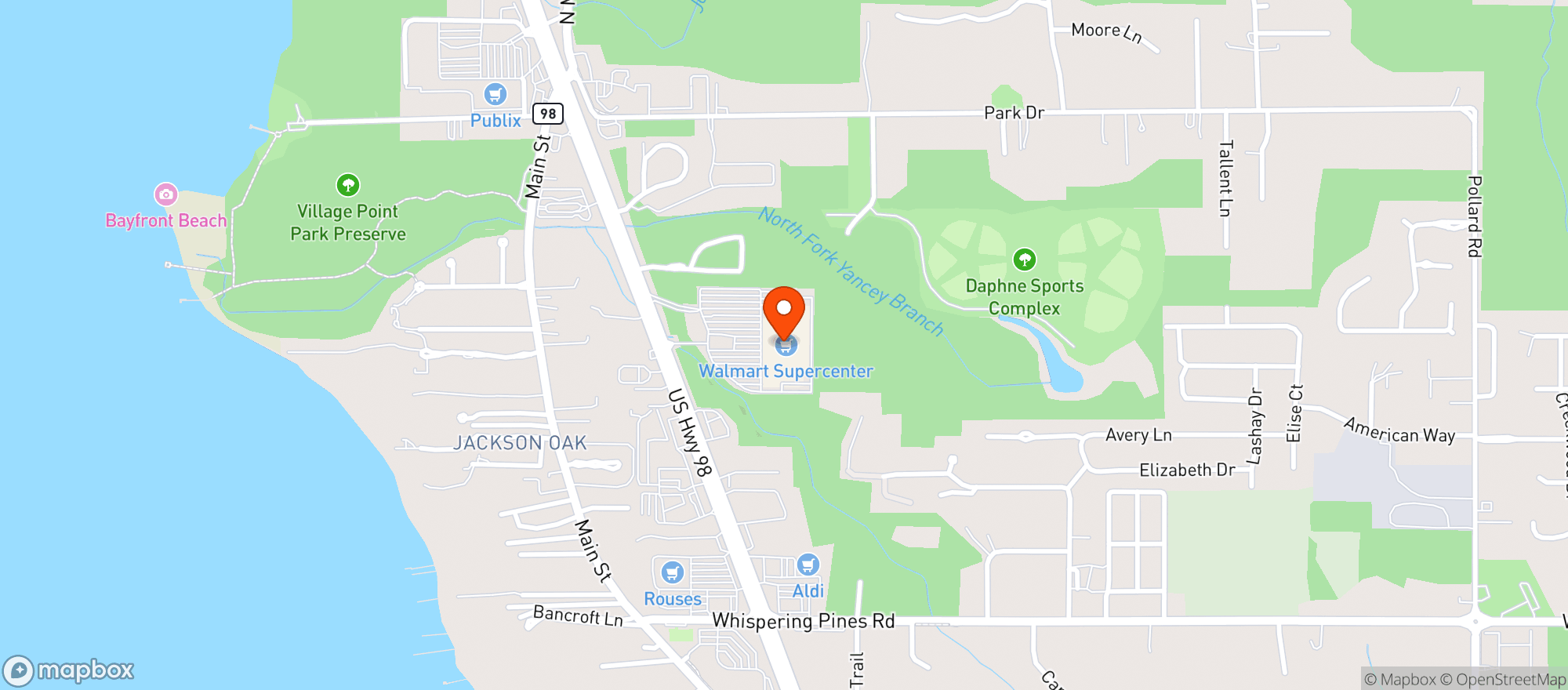 Map showing Walmart Supercenter