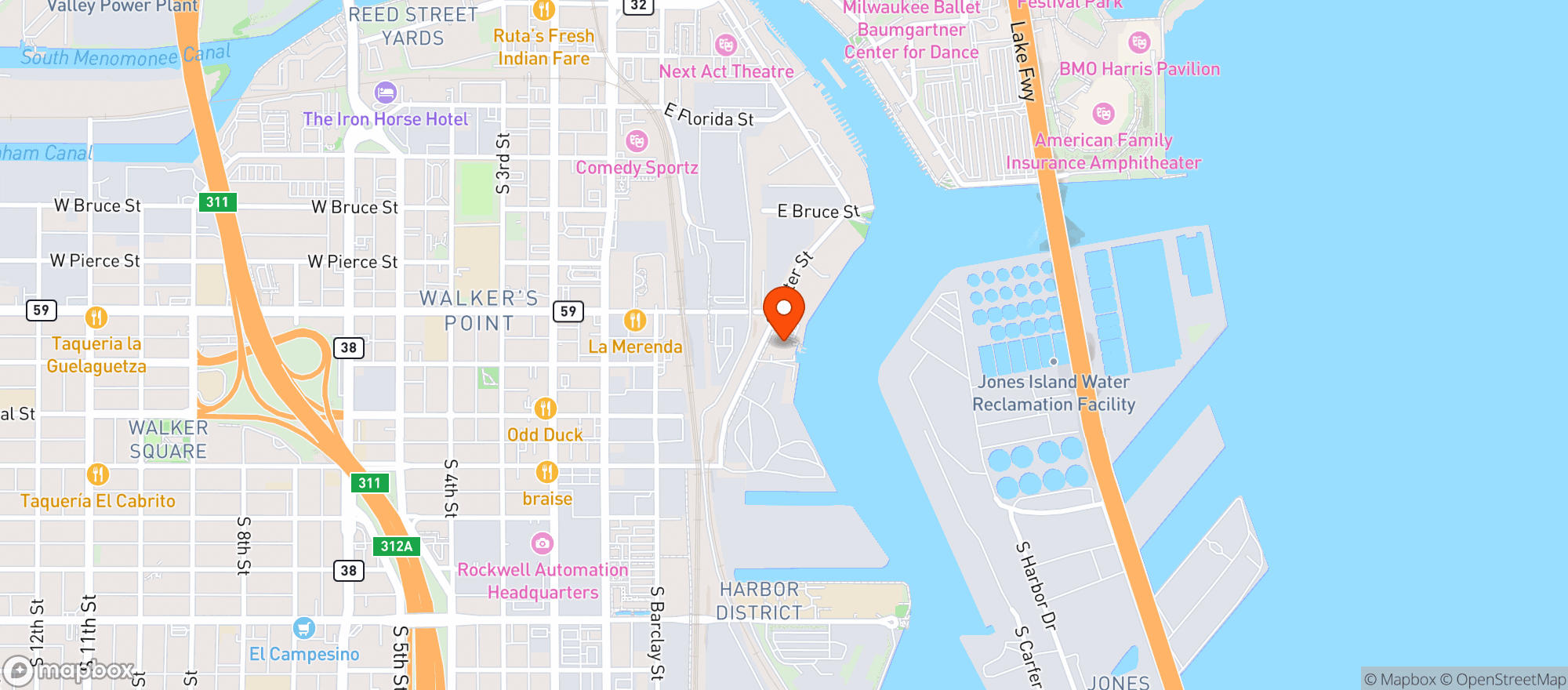 Map showing Hot Water Wherehouse