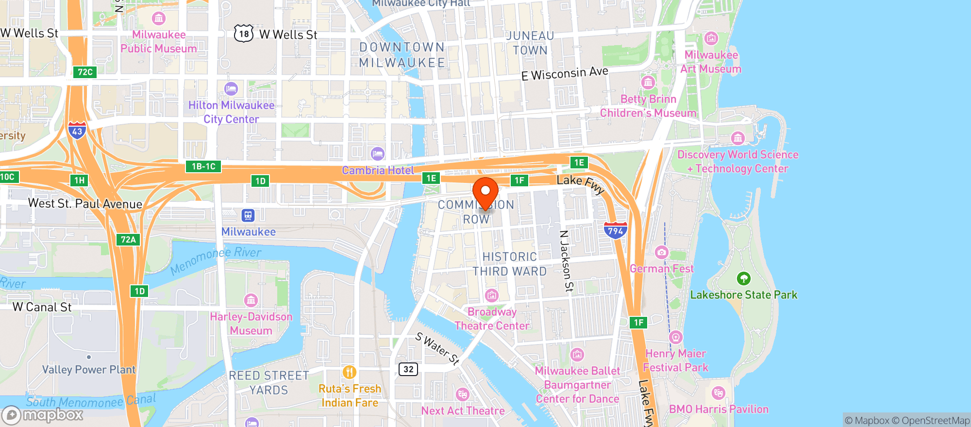Map showing The Edison