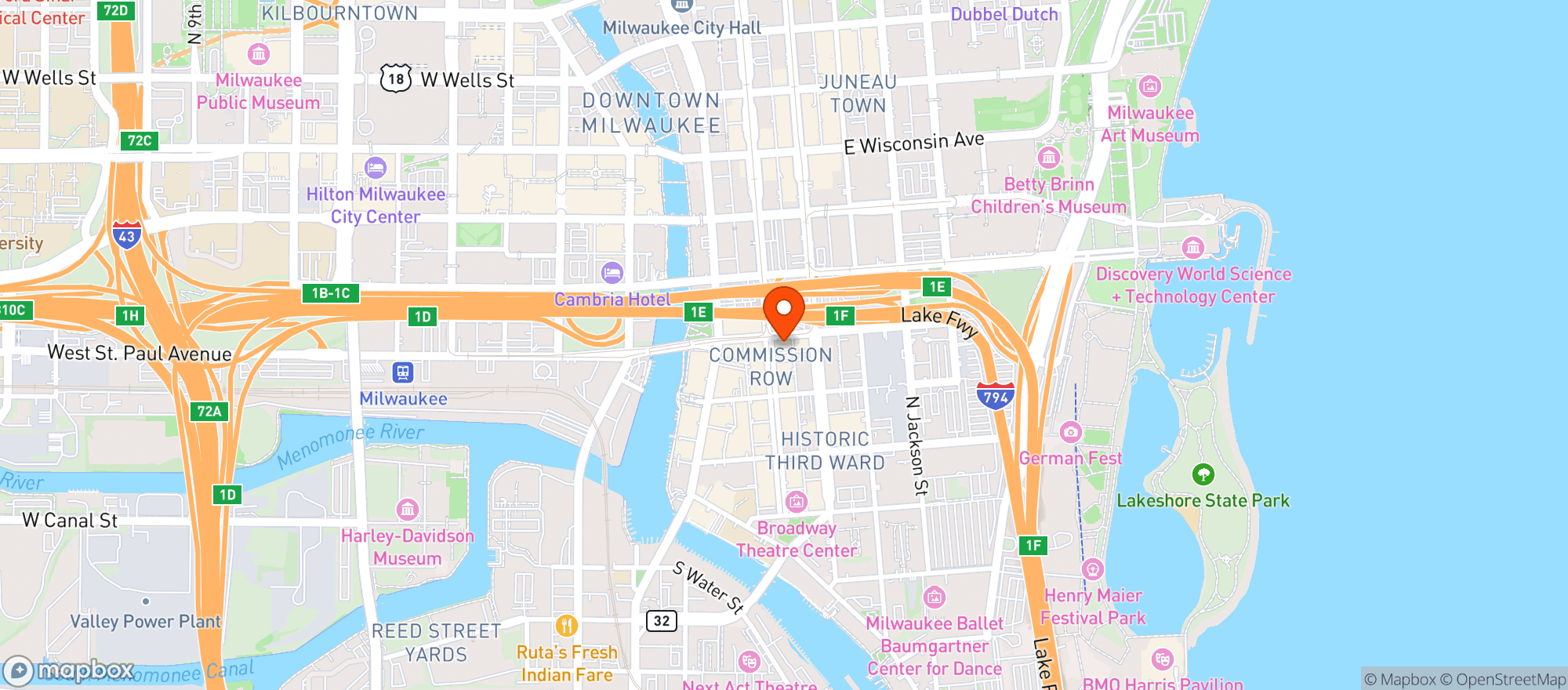 Map showing Cafe Benelux