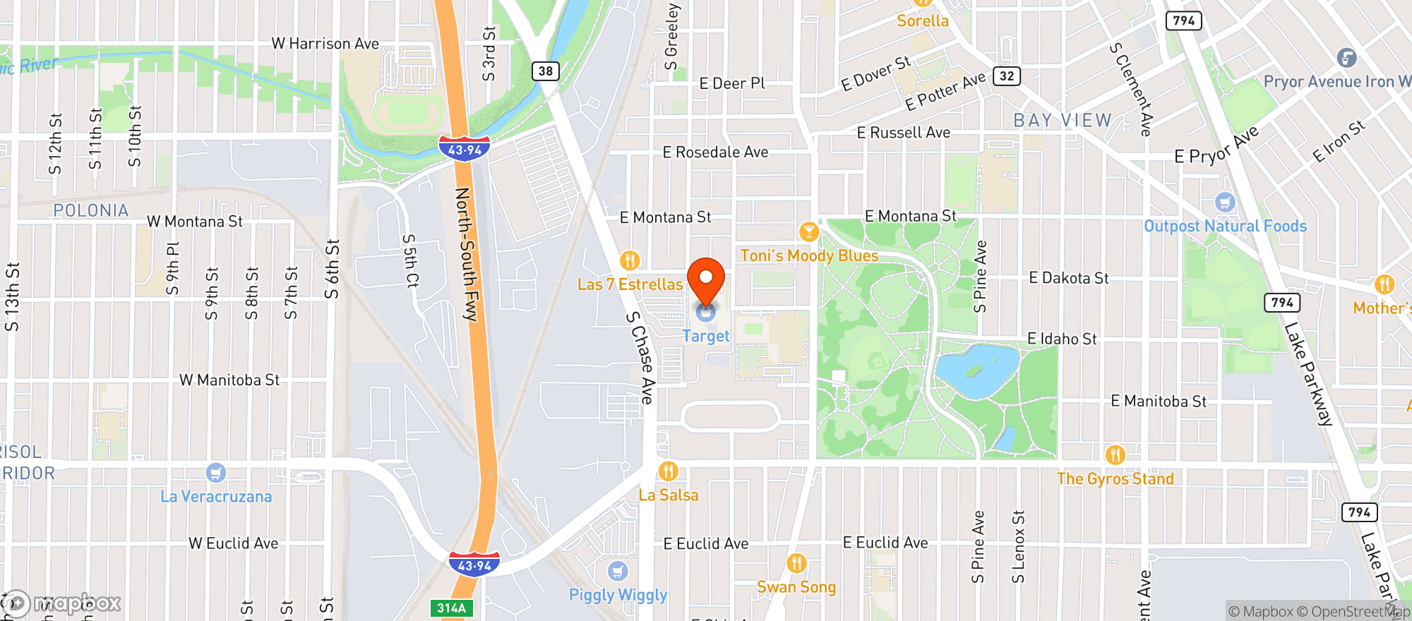 Map showing Target