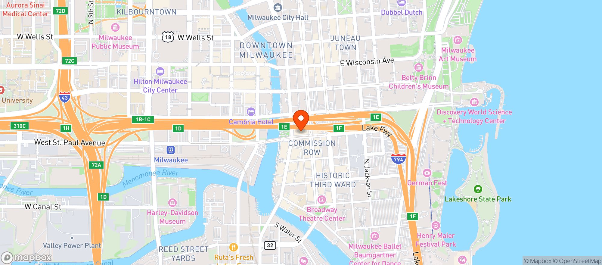 Map showing Thief Wine Shop & Bar