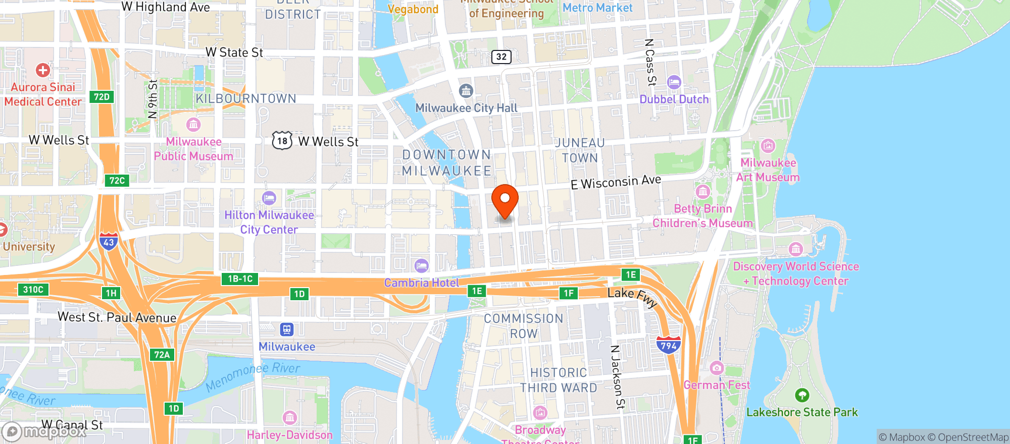 Map showing Hilton Garden Inn