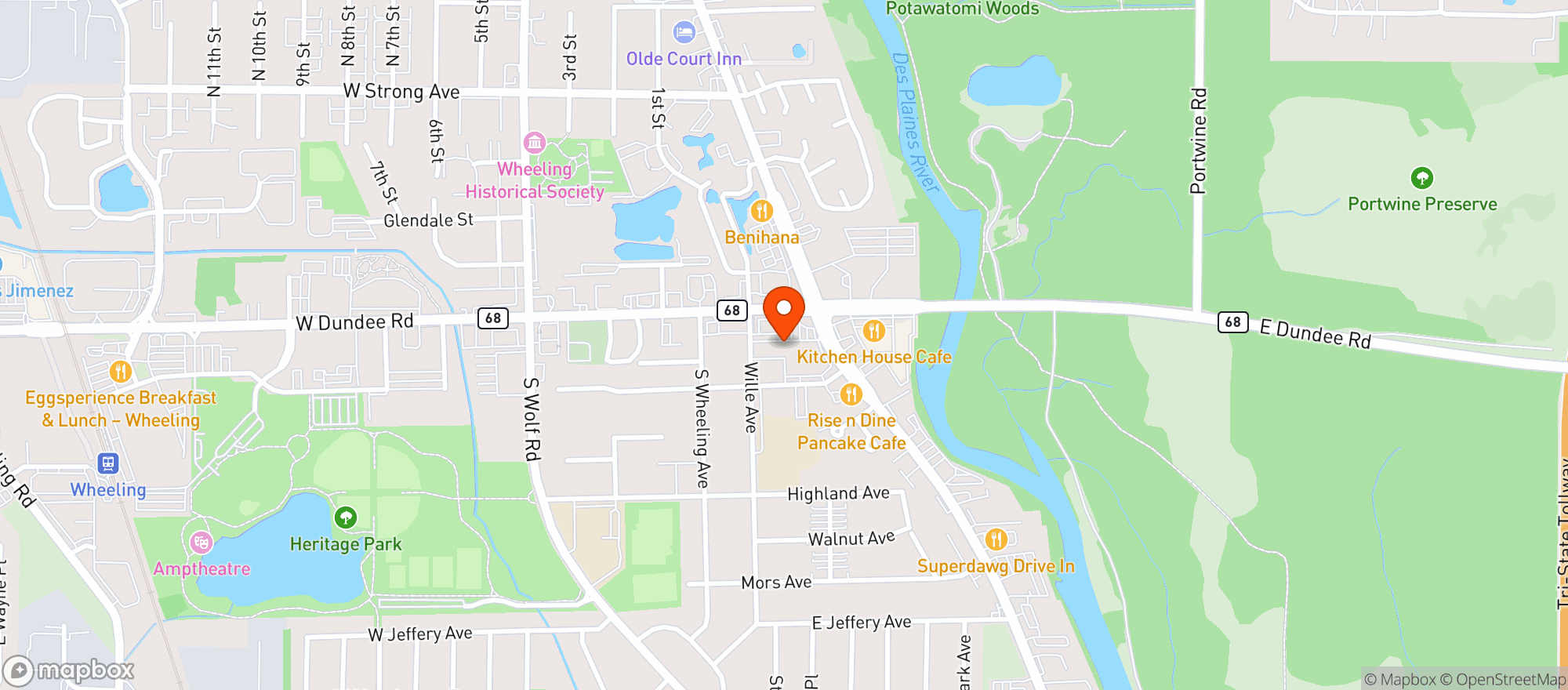 Map showing Liquor Barn - Wheeling