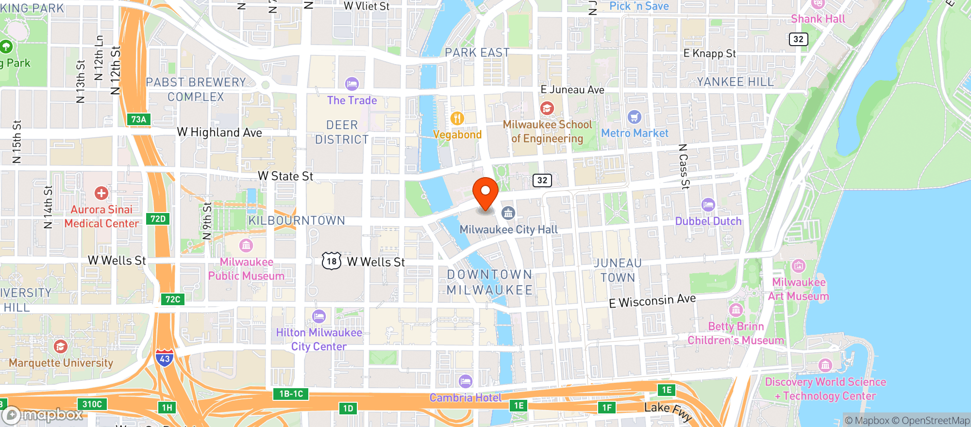 Map showing Saint Kate The Arts Hotel