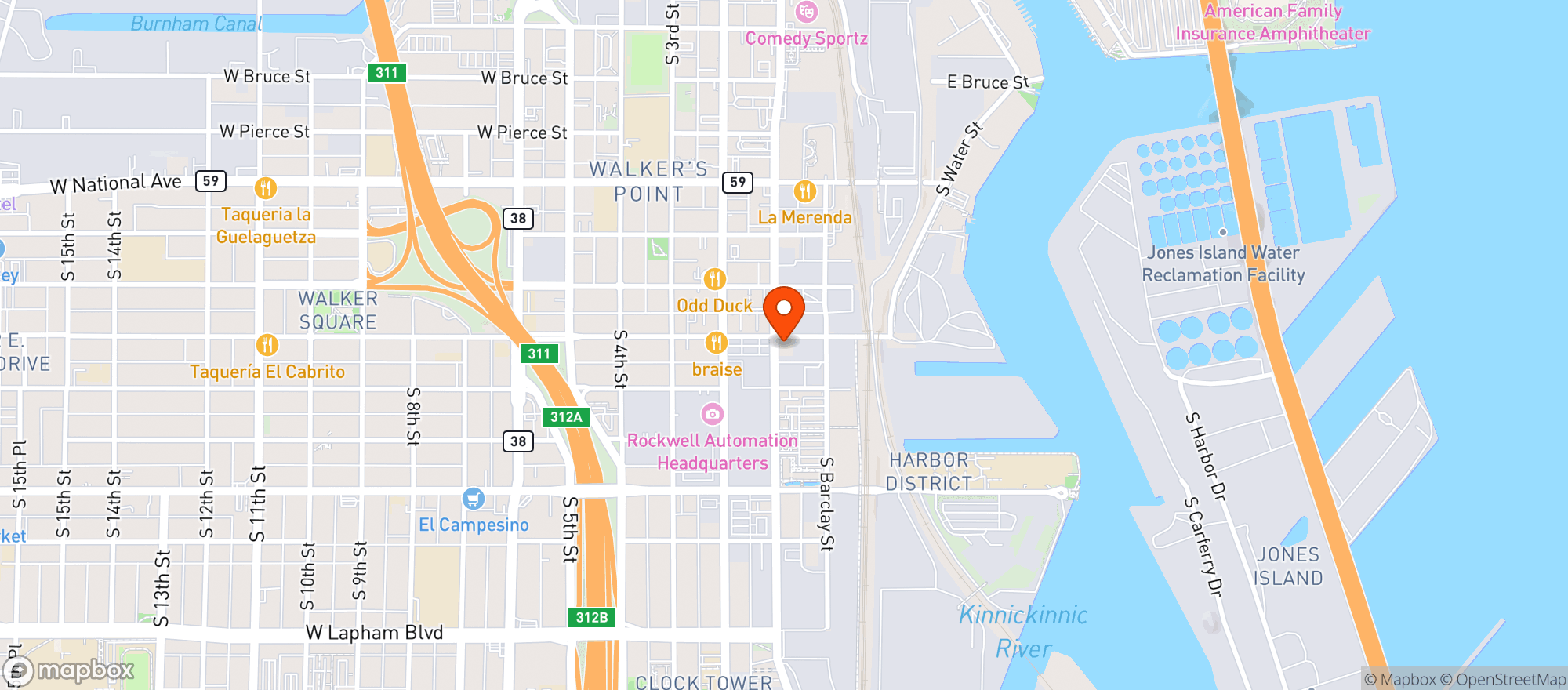 Map showing Don's TV & Repair Speakeasy