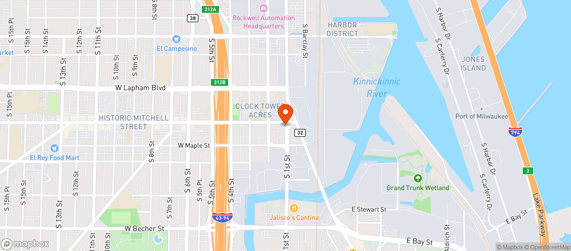 Map showing Transfer Pizzeria Cafe