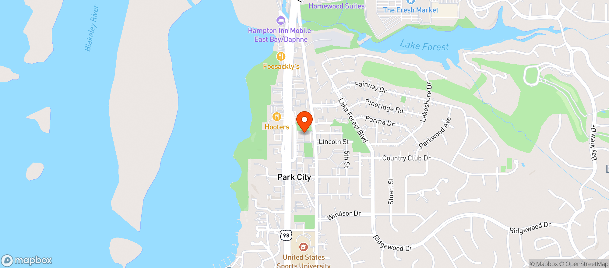 Map showing Bay House Pub