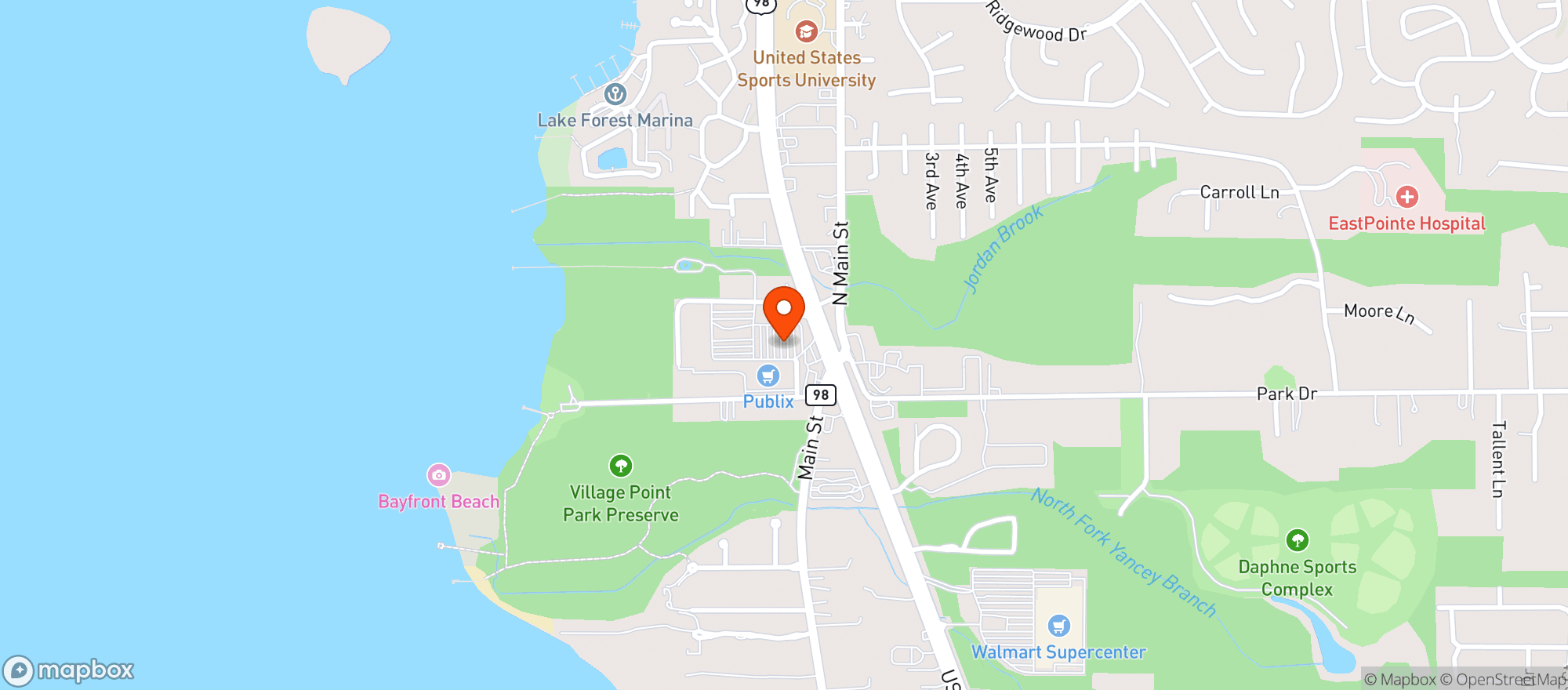 Map showing Publix