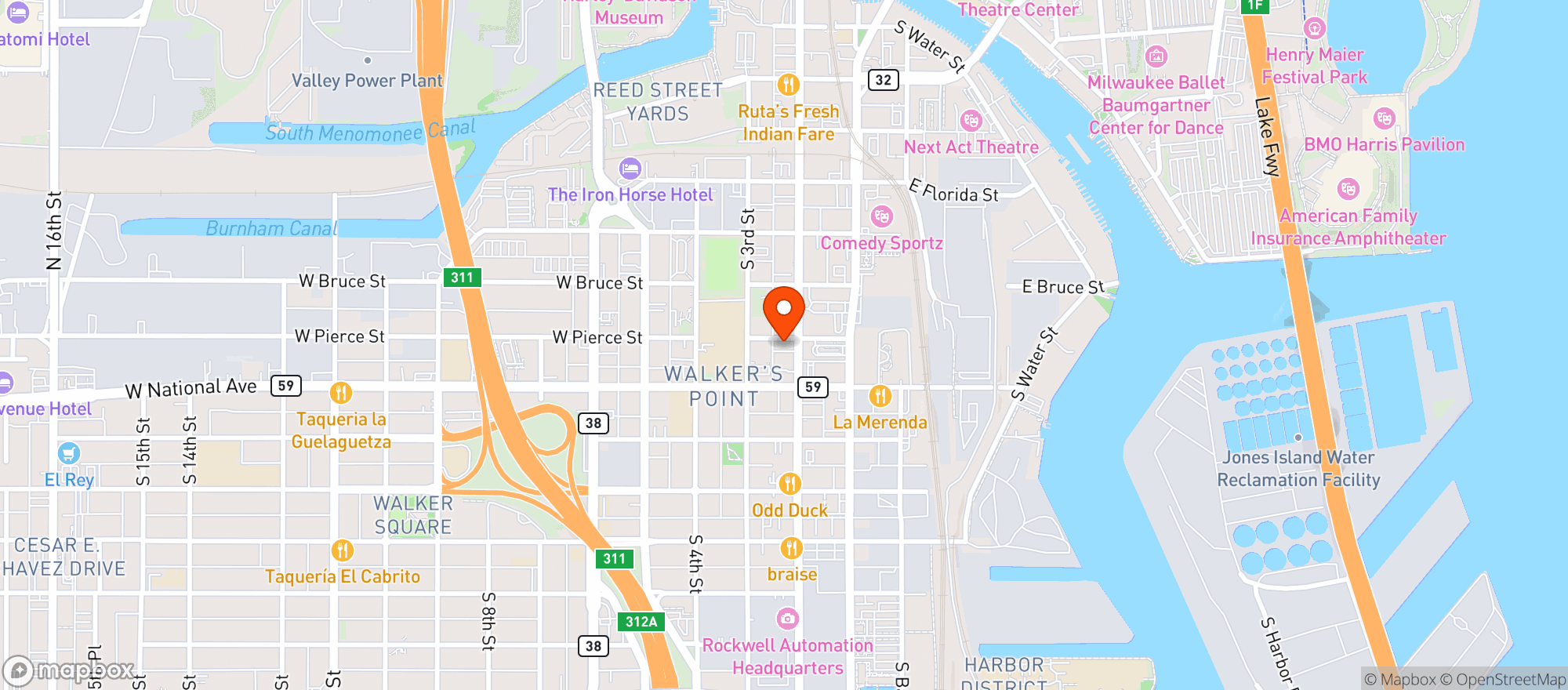 Map showing Tin Widow