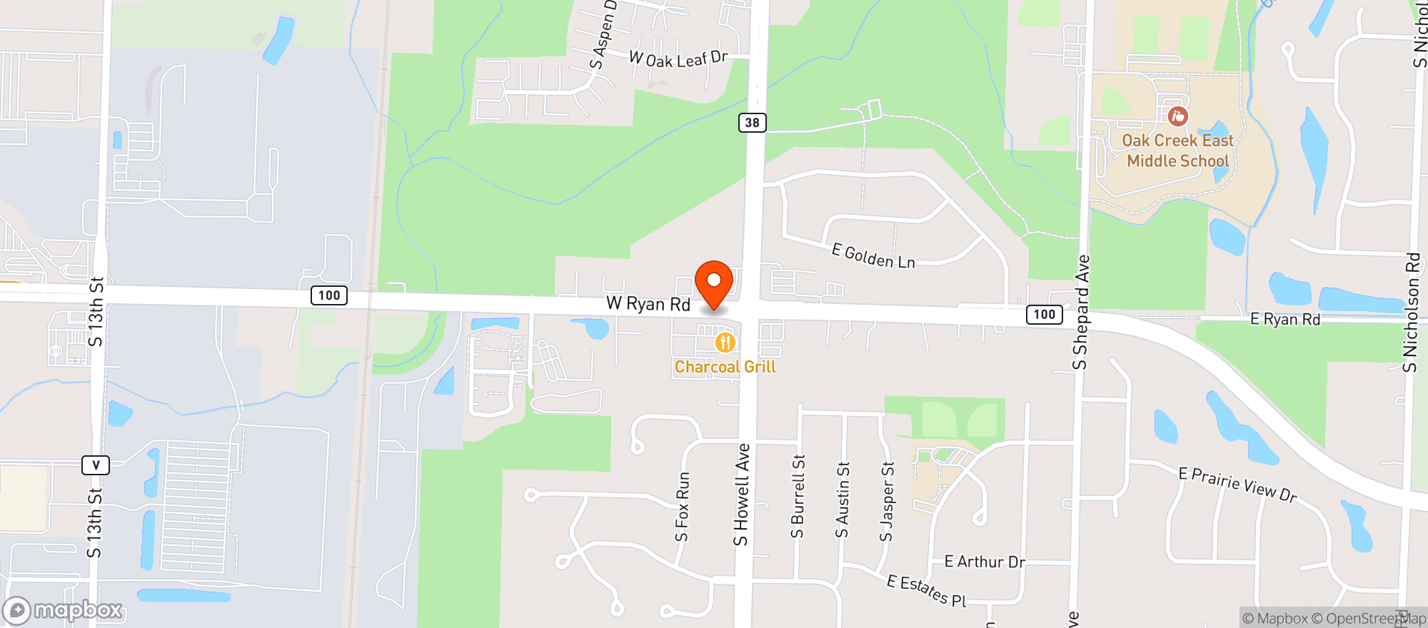 Map showing Charcoal Grill & Rotisserie