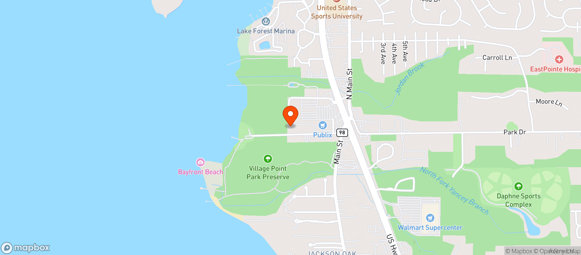 Map showing Moes Original Bbq