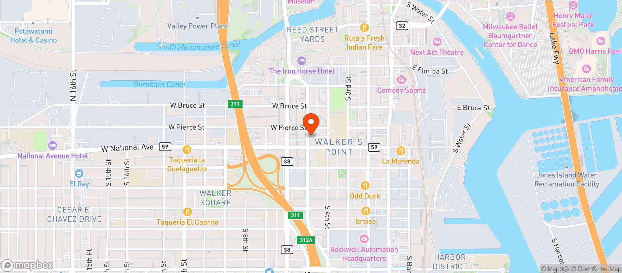 Map showing Laughing Tap