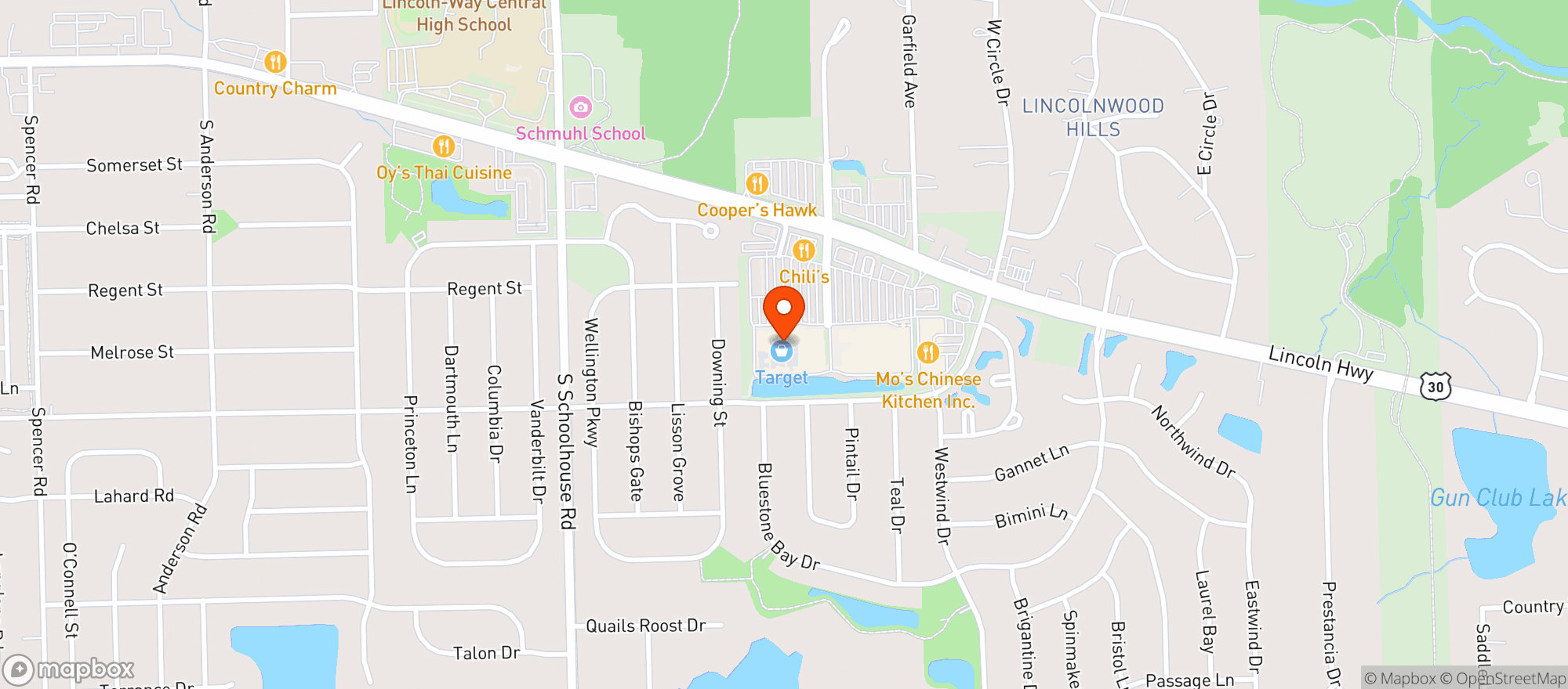 Map showing Target