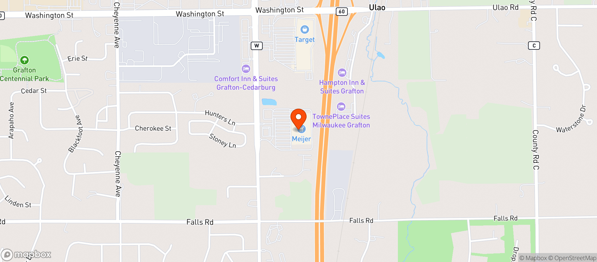 Map showing Meijer