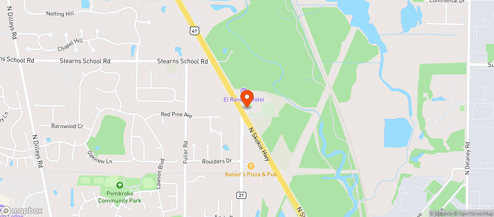 Map showing The Fat Man Inn