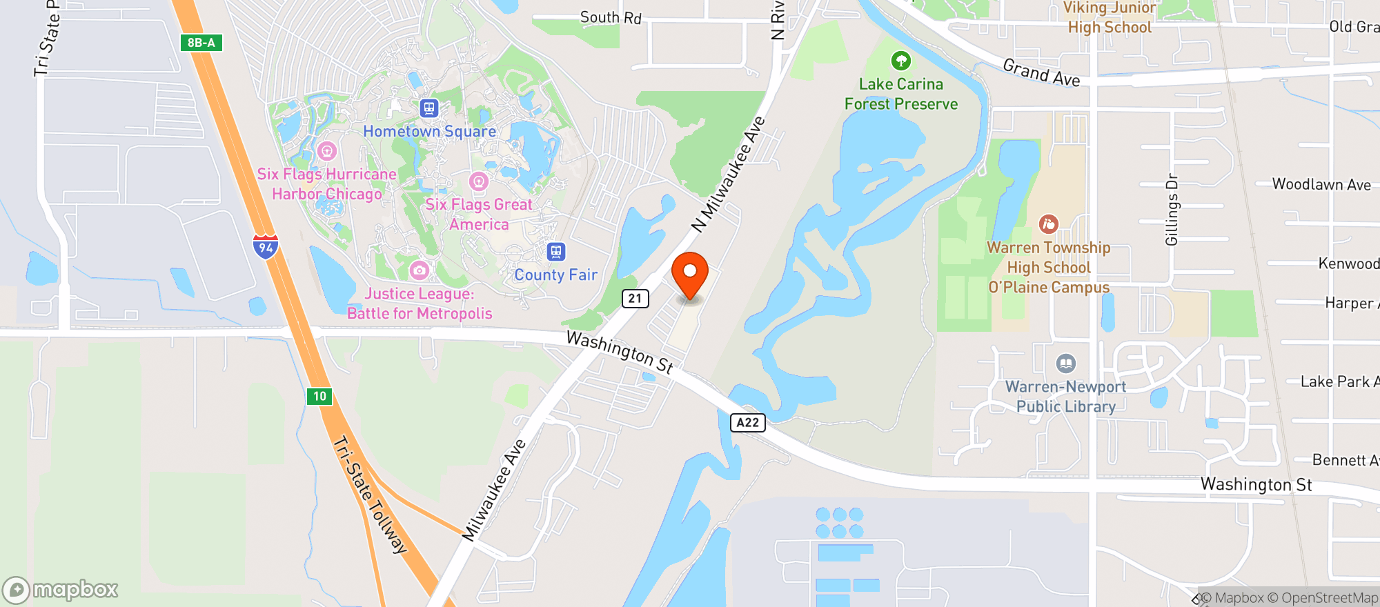 Map showing Steven's Restaurant