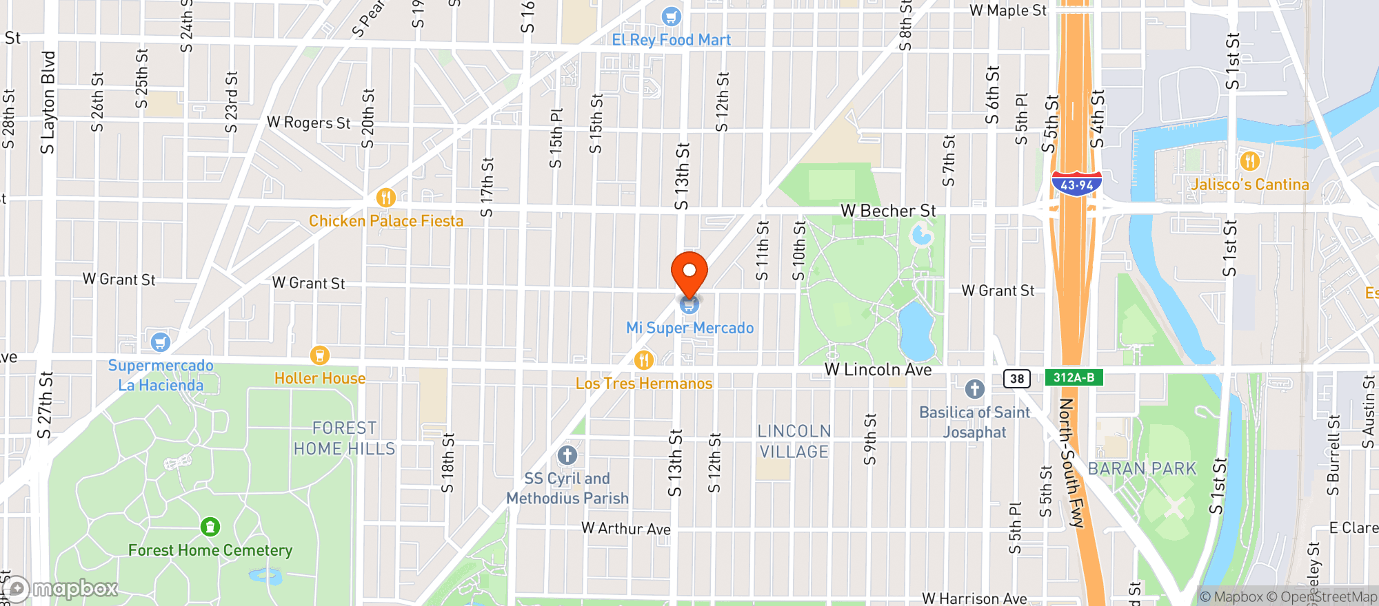 Map showing Mi Super Foods & Liquor