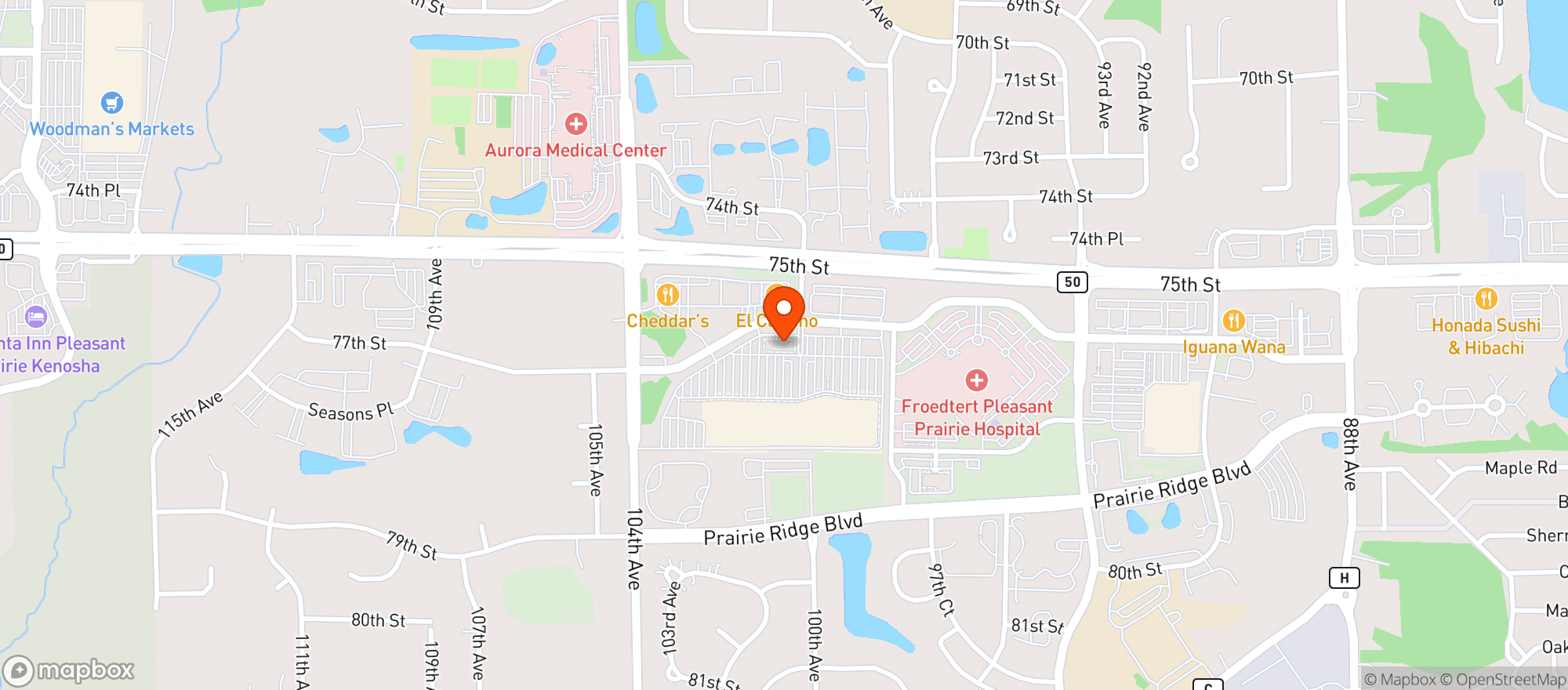 Map showing Milwaukee Burger Company