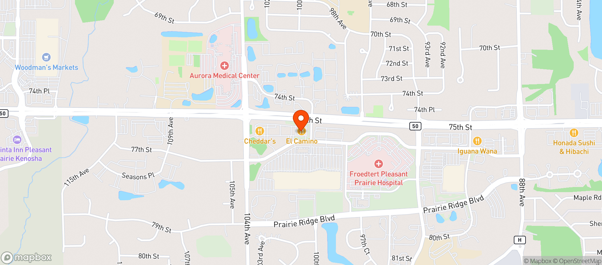 Map showing El Camino Kitchen