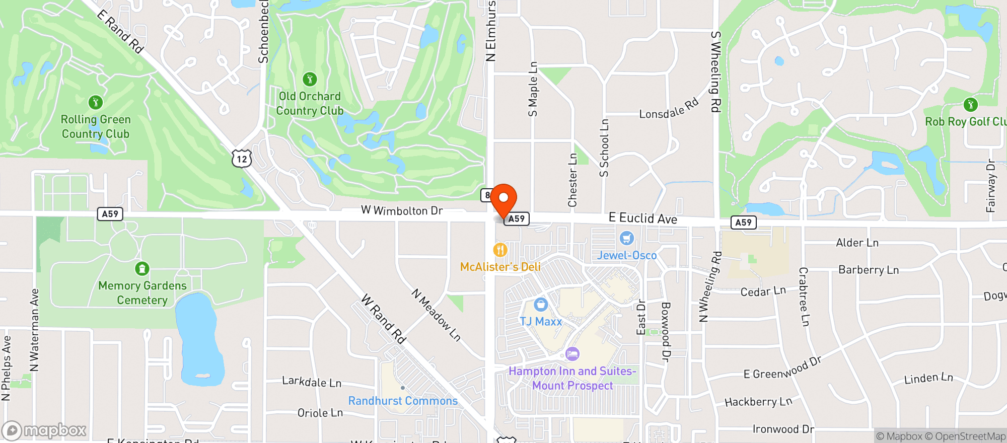 Map showing Jewel Osco #3476