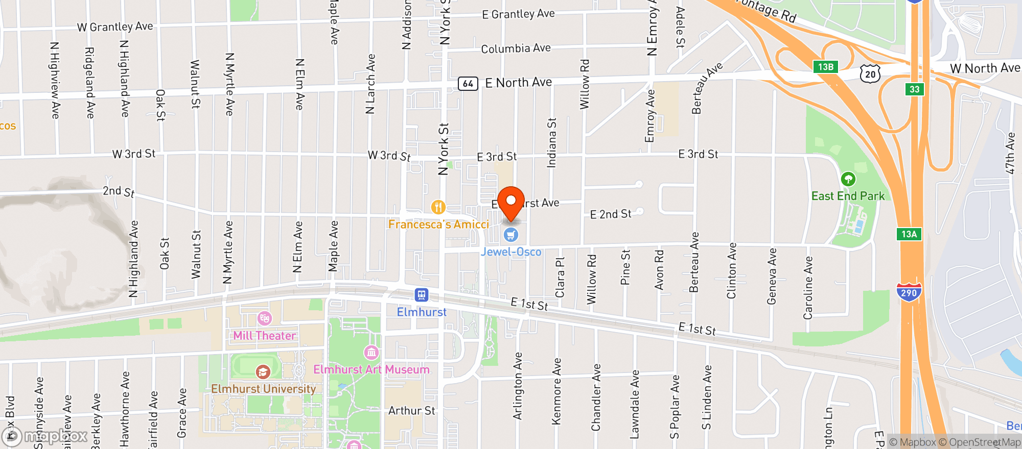 Map showing Jewel Osco