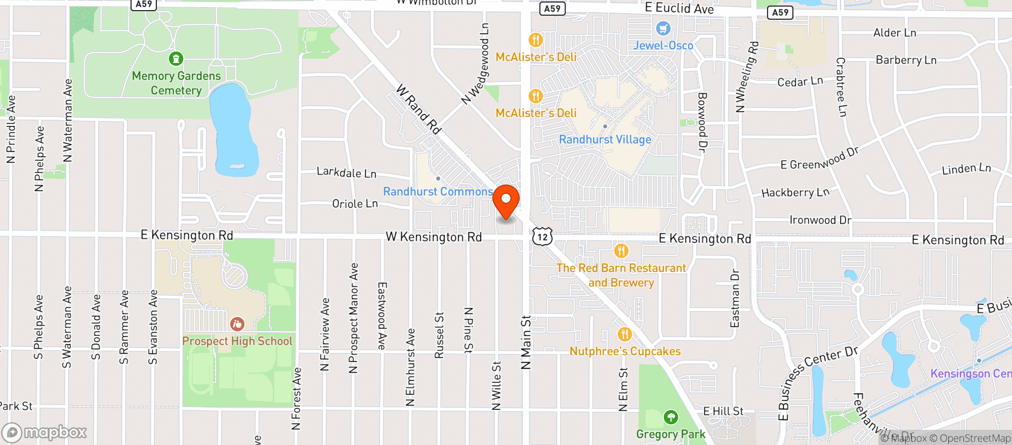 Map showing Smoke Depot - Mount Prospect