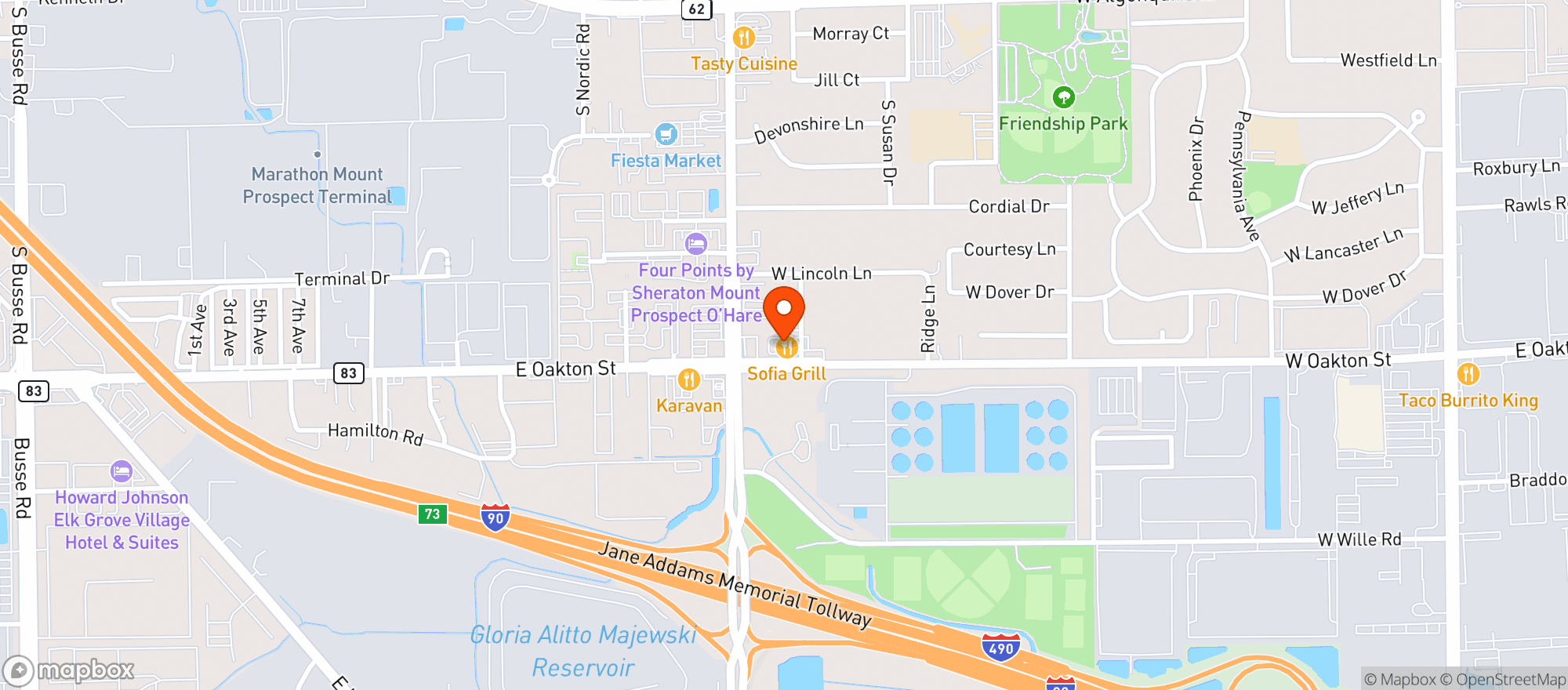 Map showing S & S Food & Liquors