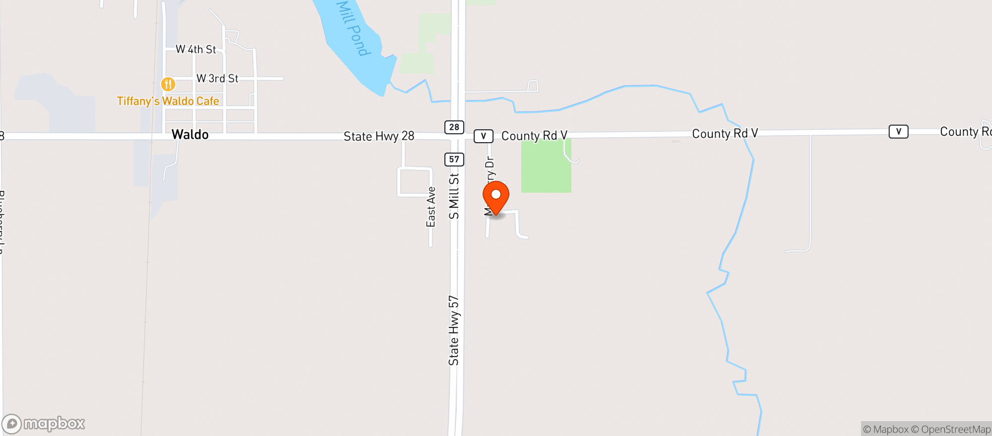 Map showing Waldo Hemp Works Home