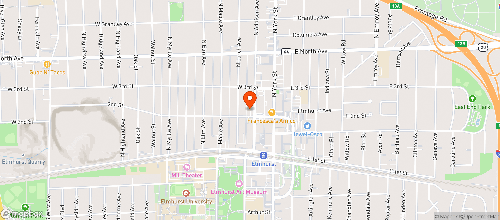 Map showing Fitz Irish American Pub