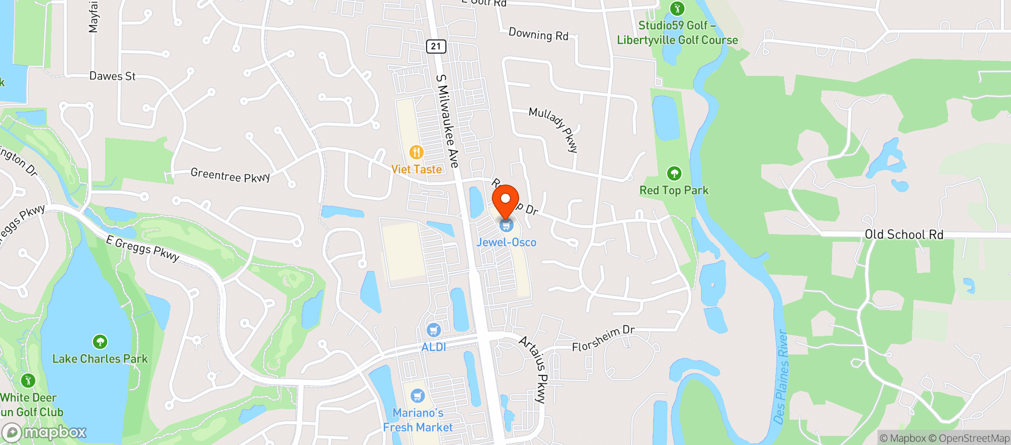 Map showing Jewel-Osco
