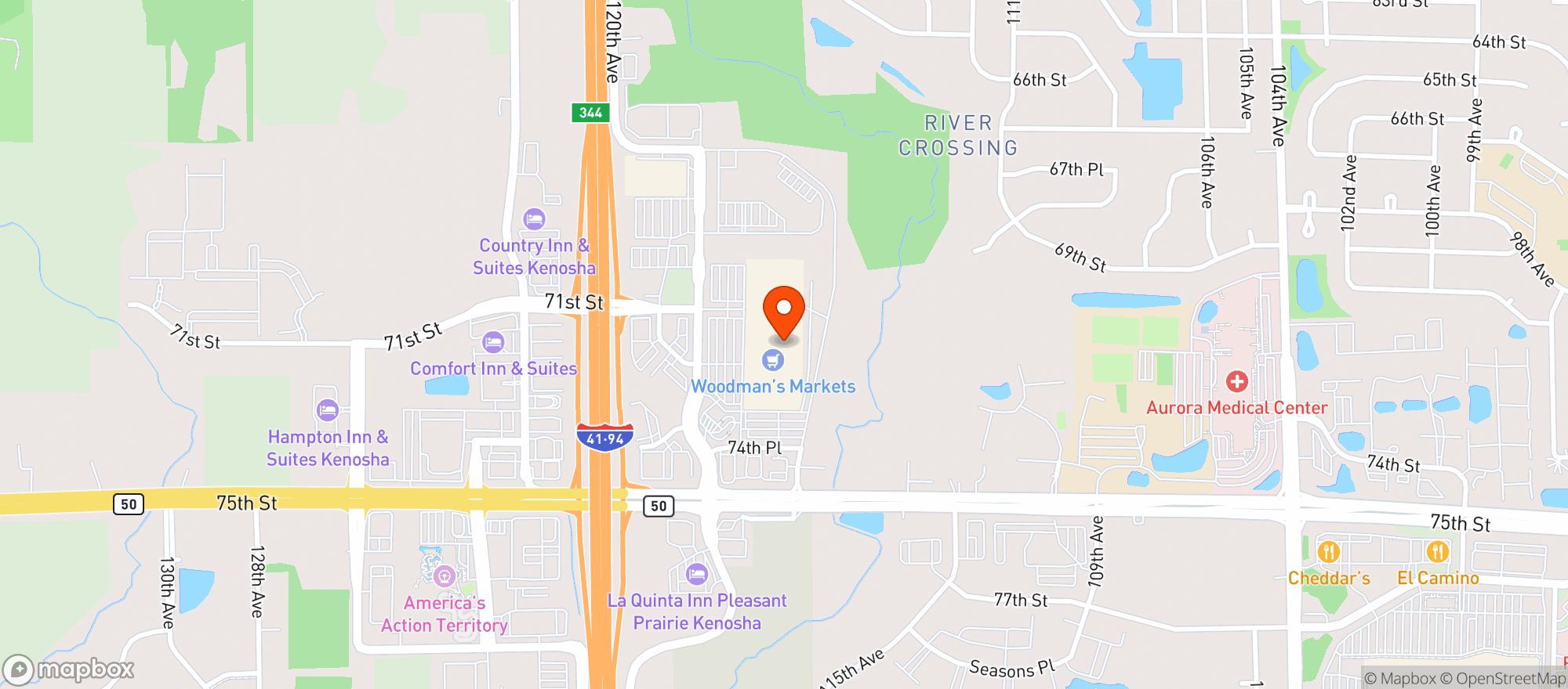 Map showing Woodman's Food Market