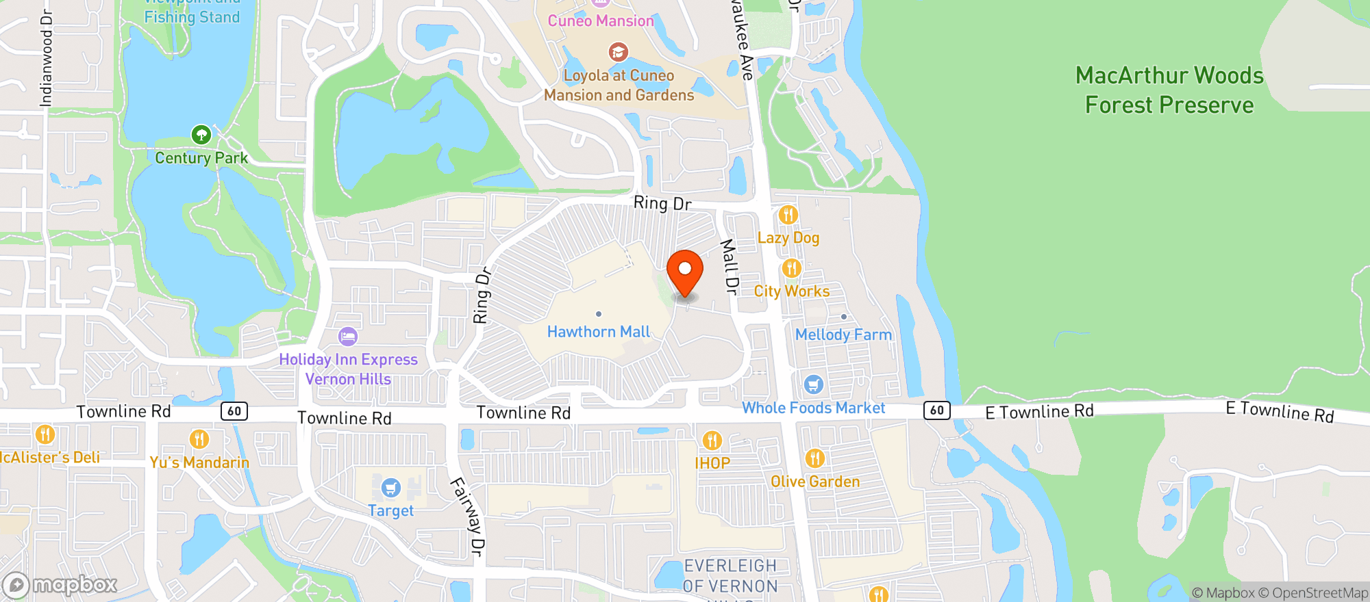 Map showing Nirvana Kitchen & Wine Bar