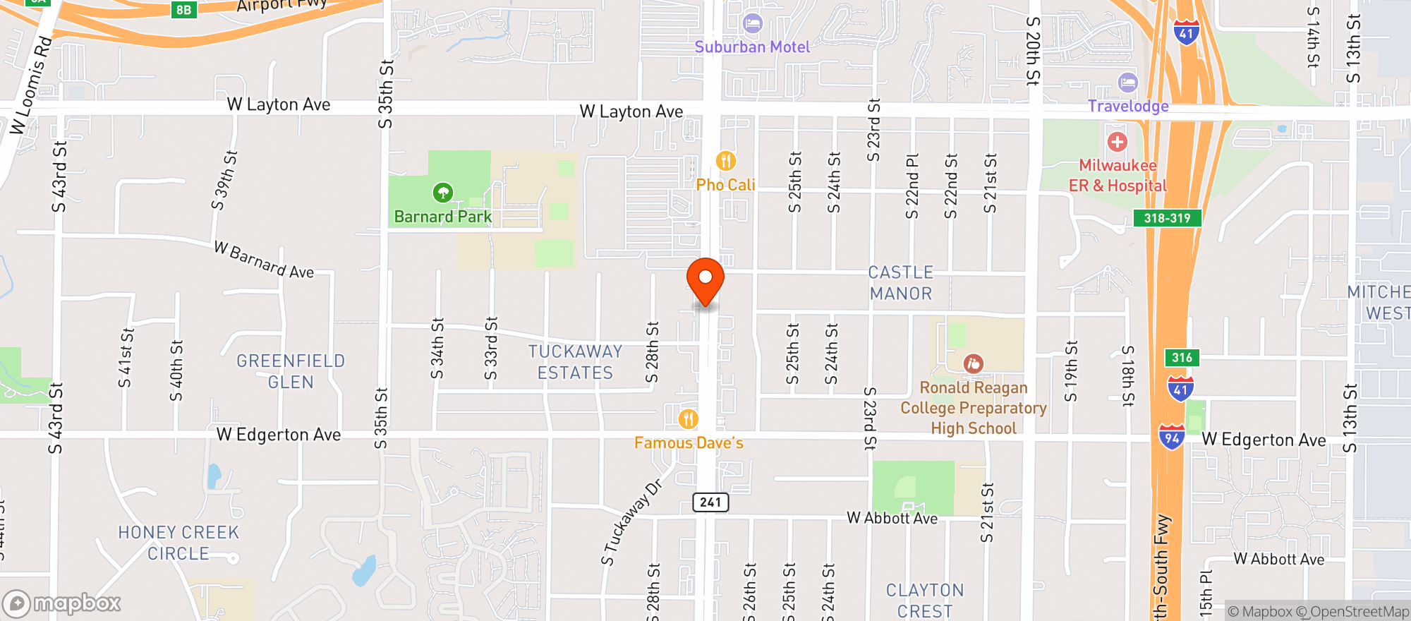 Map showing Pauls 2 On S. 27th