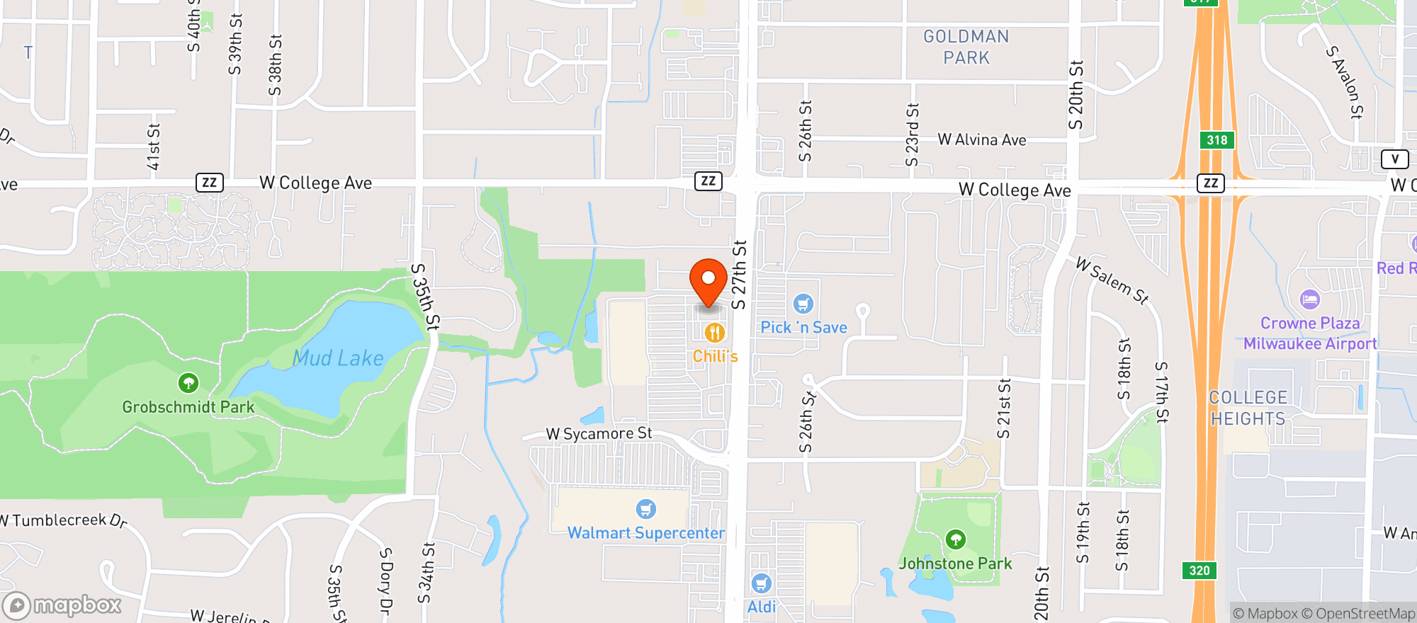 Map showing Milwaukee Burger Co