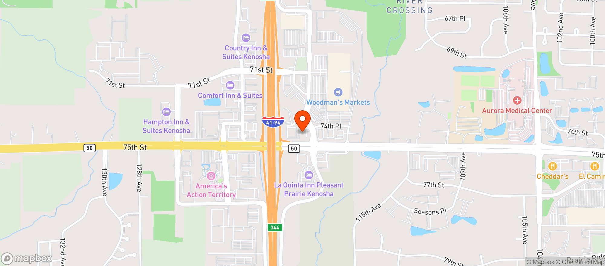 Map showing Tuscany Bistro Bar + Grill