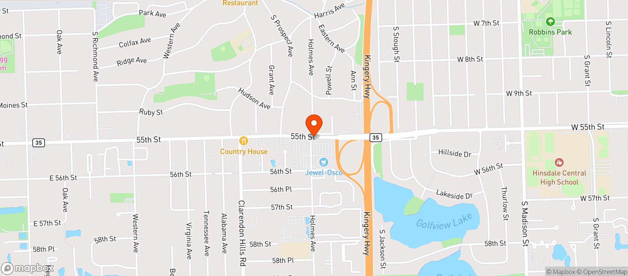 Map showing Jewel Osco #3003- Clarendon Hills