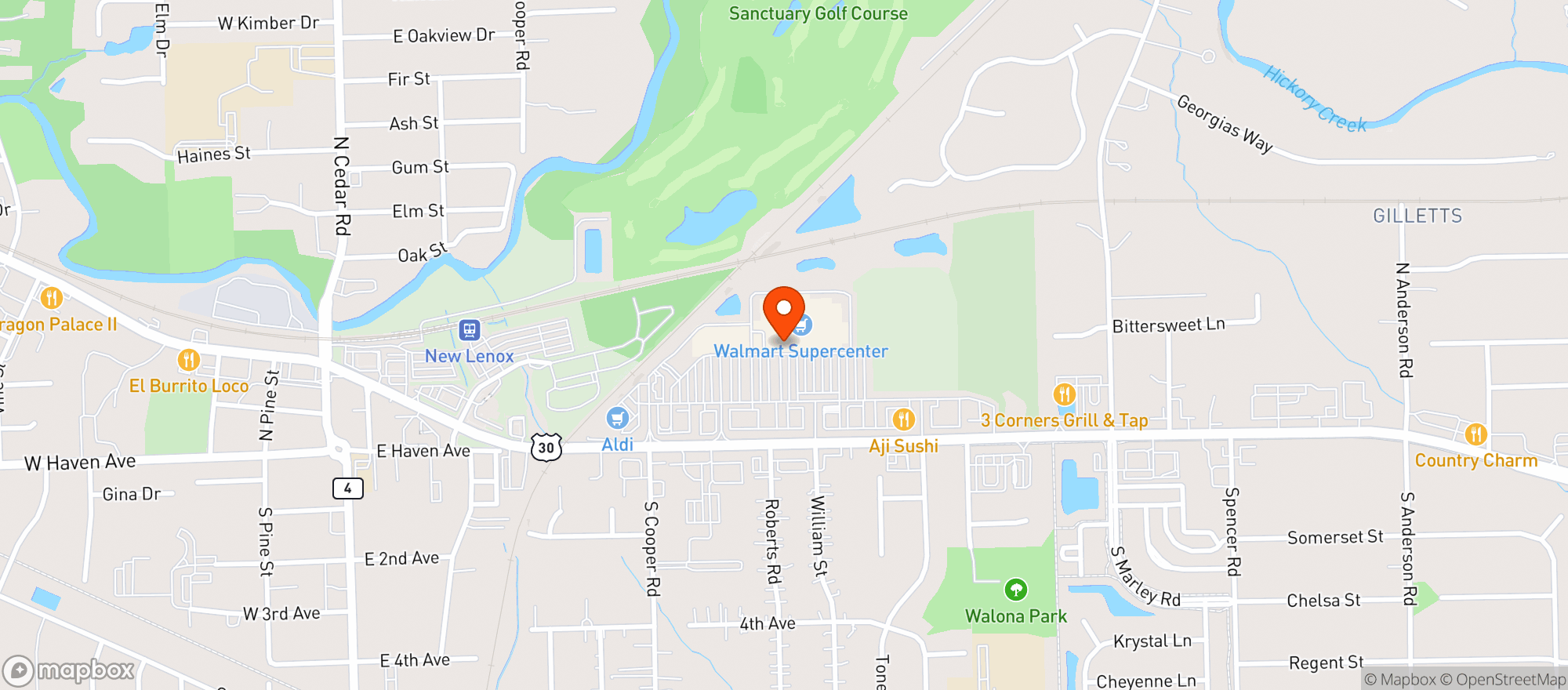 Map showing Walmart Supercenter #4529