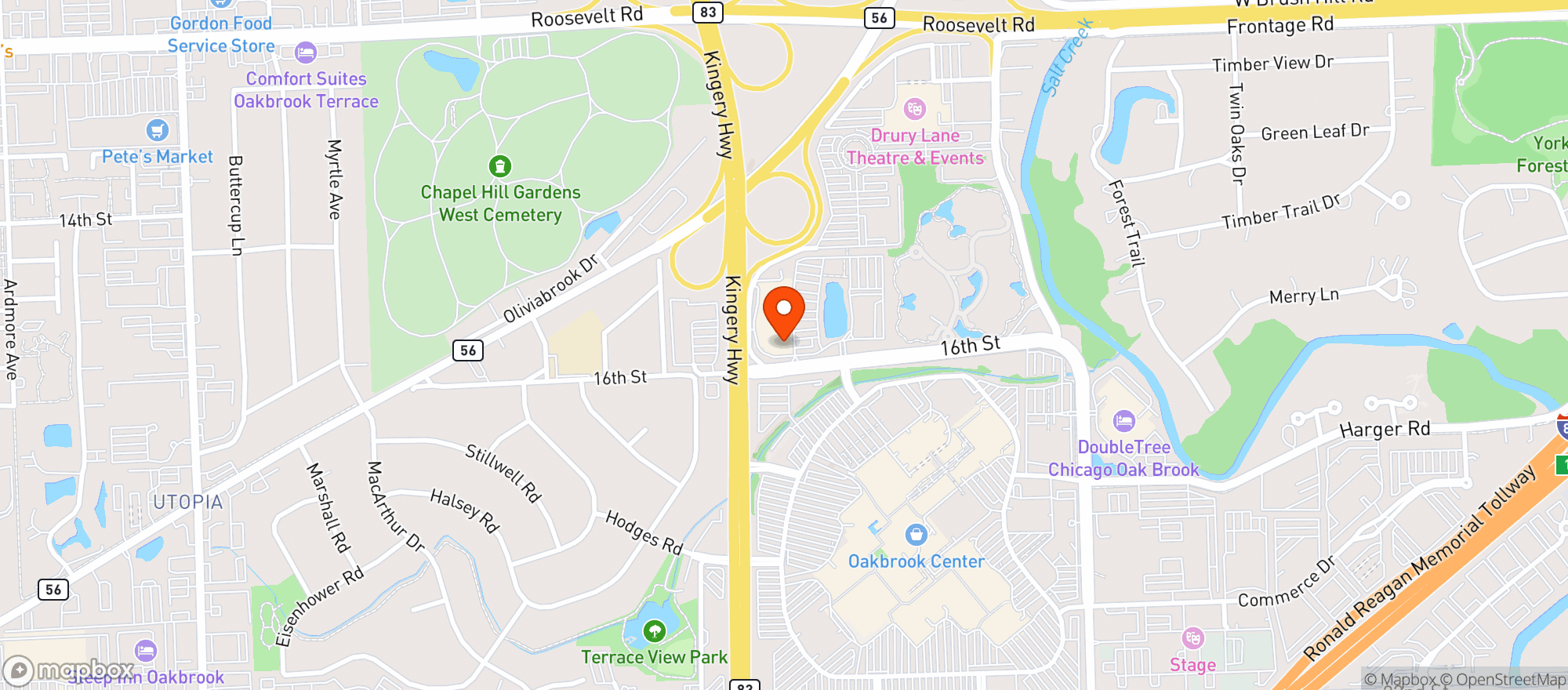Map showing Binny's Beverage Depot
