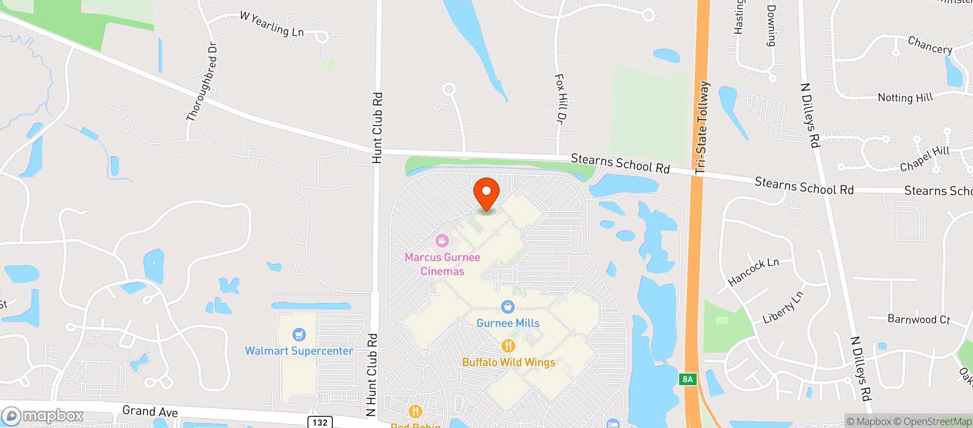 Map showing Top Shelf Ice Arena